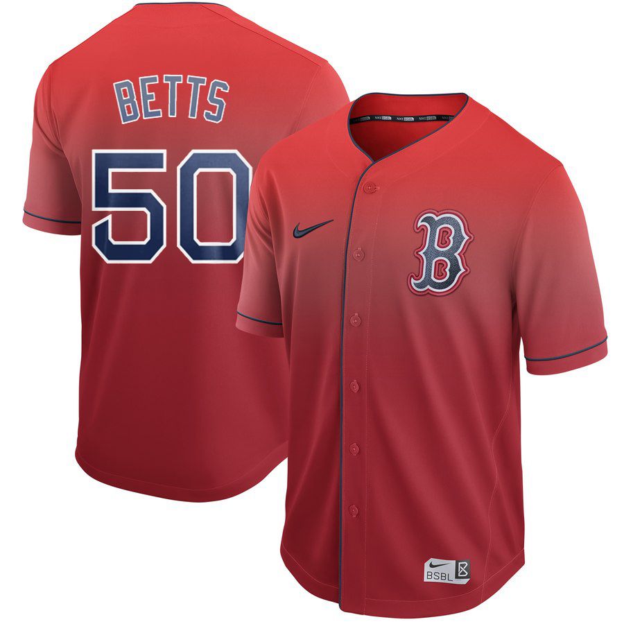 Men Boston Redsox #50 Betts Red Nike Fade MLB Jersey